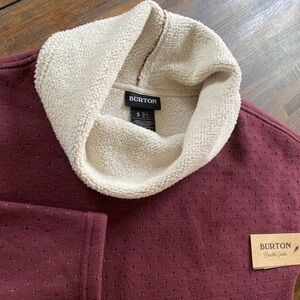 Burton Womens Sweatshirt Size S Maroon Heather W Ellmore Funnel Cowl Neck NWT